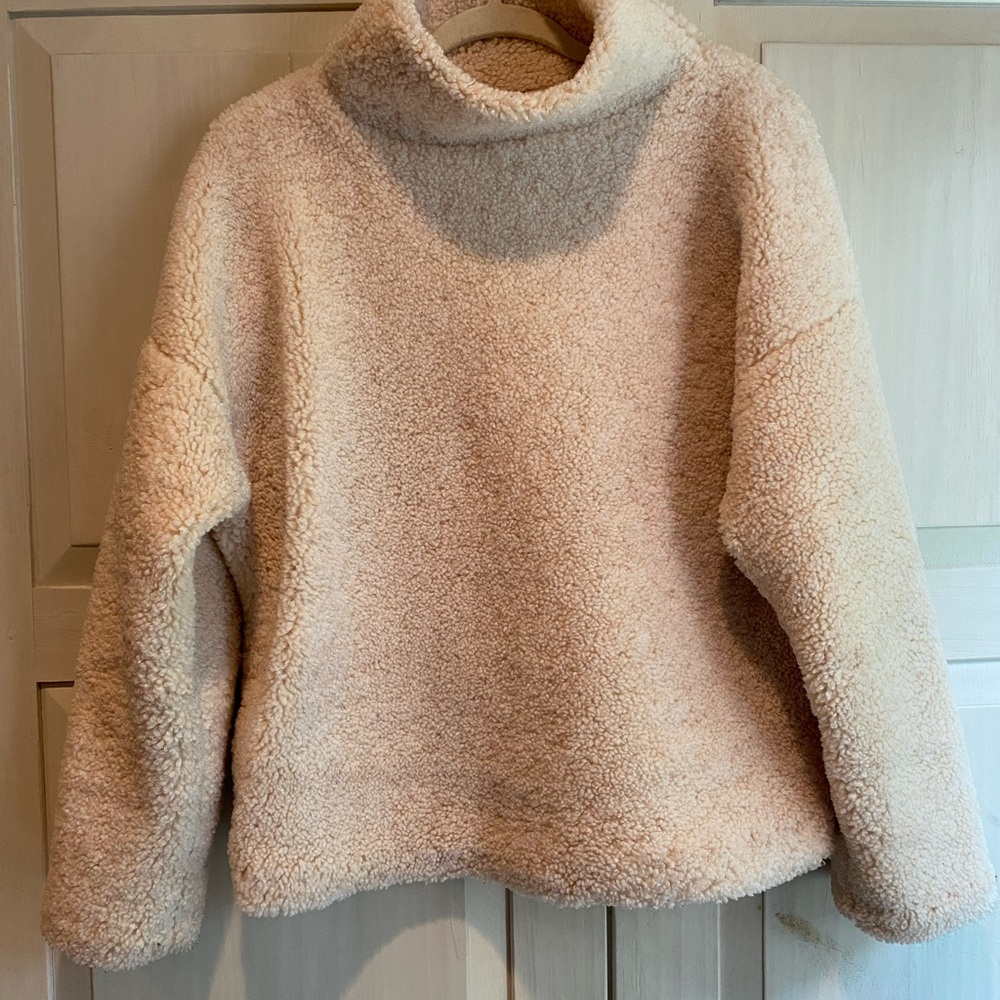 Sherpa Cowl Neck Teddy Sweater with Silky Lining